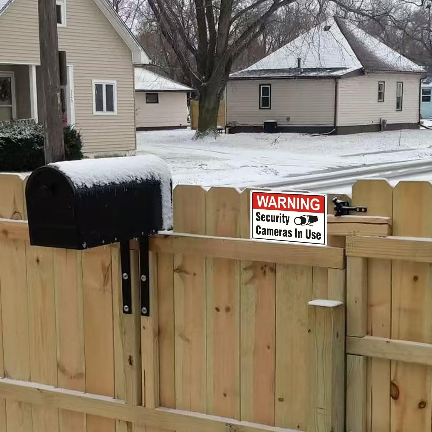 4 Pack Warning Security Cameras in Use Sign, Durable Weather Resistant Styren…