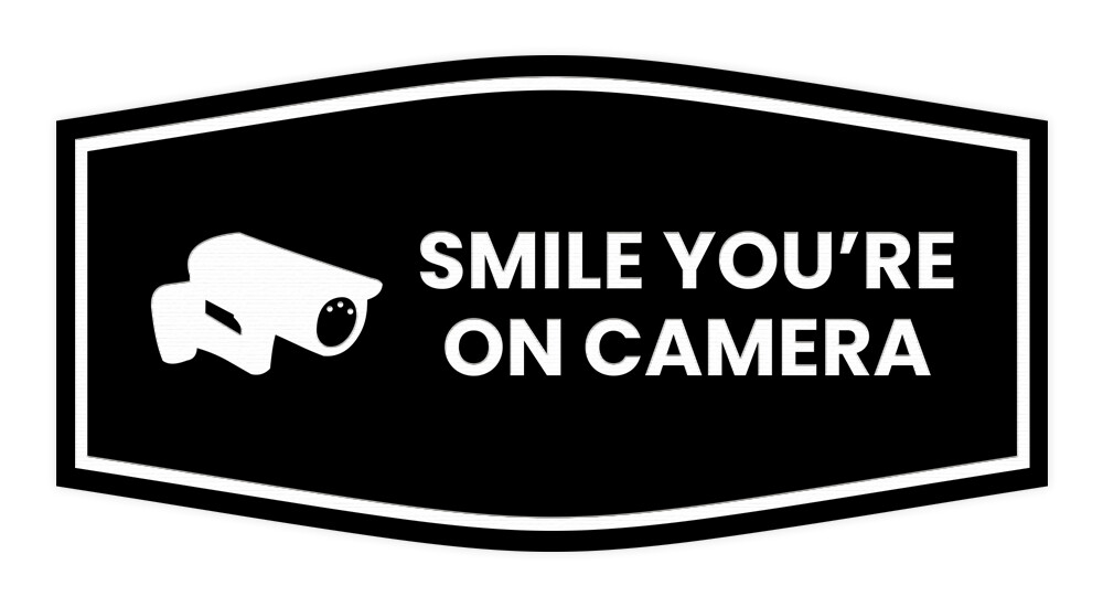 Fancy Smile You’re On Camera Wall or Door Sign