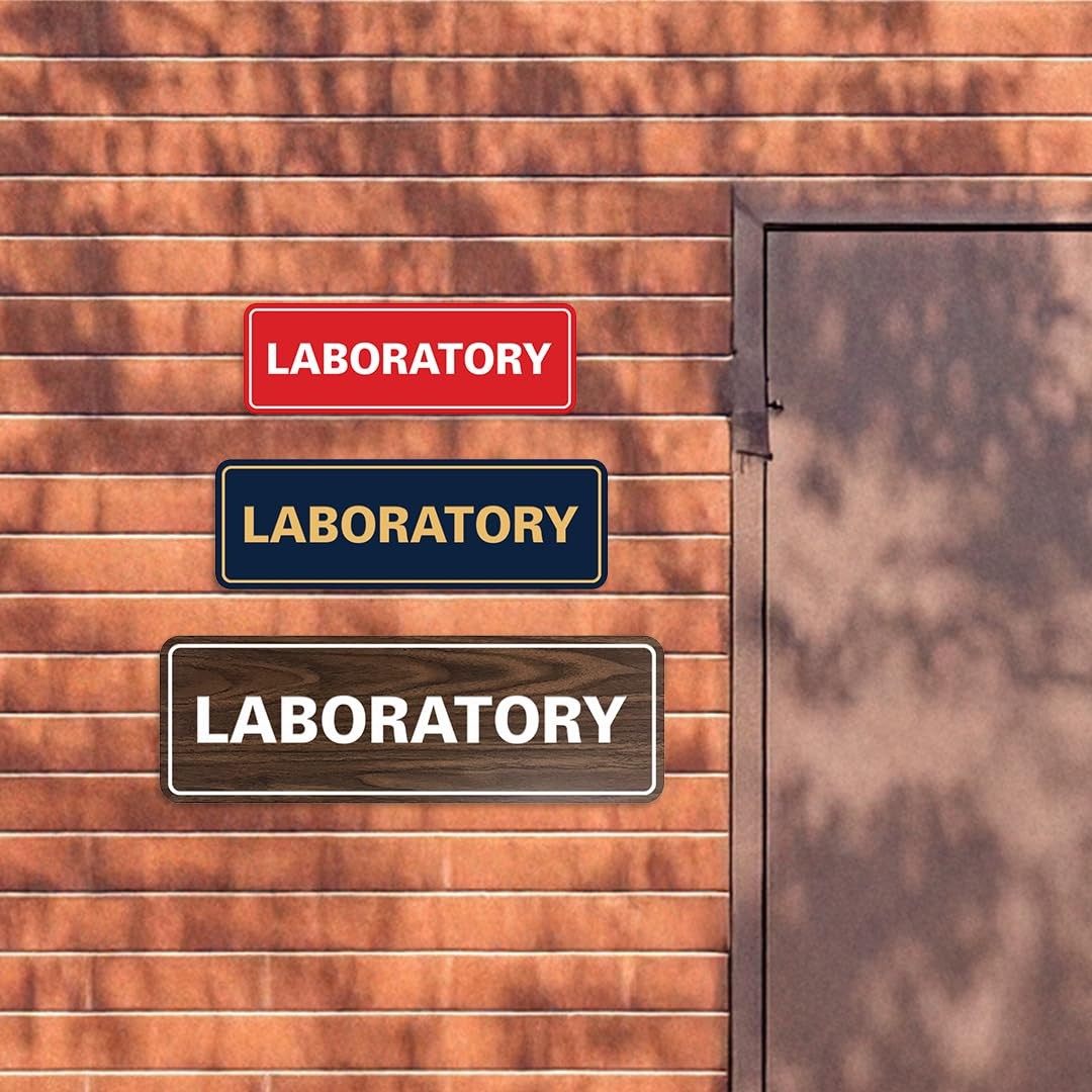 Standard Black Laboratory Warning Door Wall Business Sign Large 1 PCS