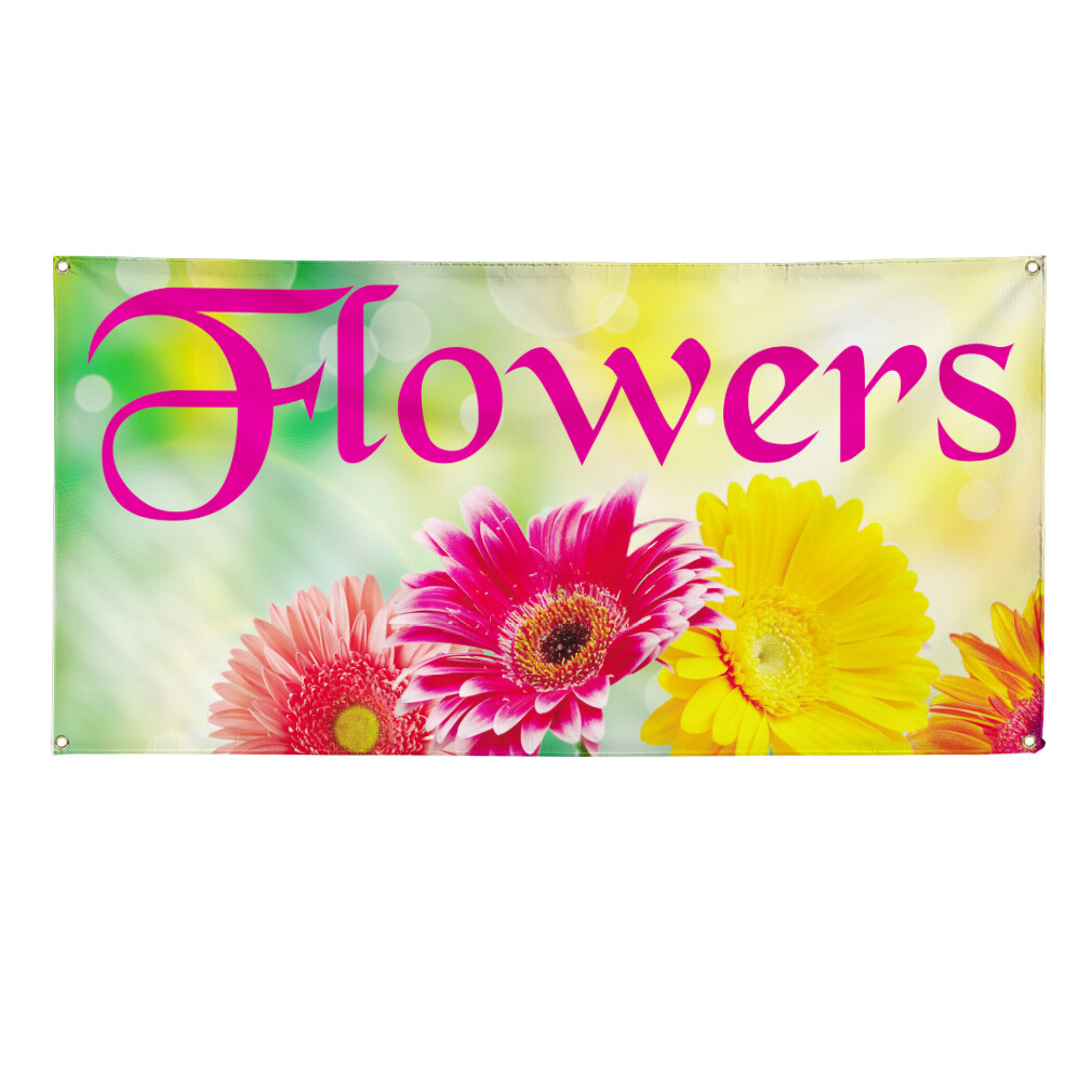 Vinyl Banner Multiple Sizes Flowers Business C Retail Fresh Cut Flowers Outdoor