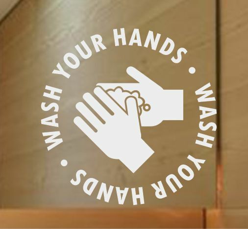 Wash Your Hands Window Glass Vinyl Decal Sticker Restaurants Business Signs