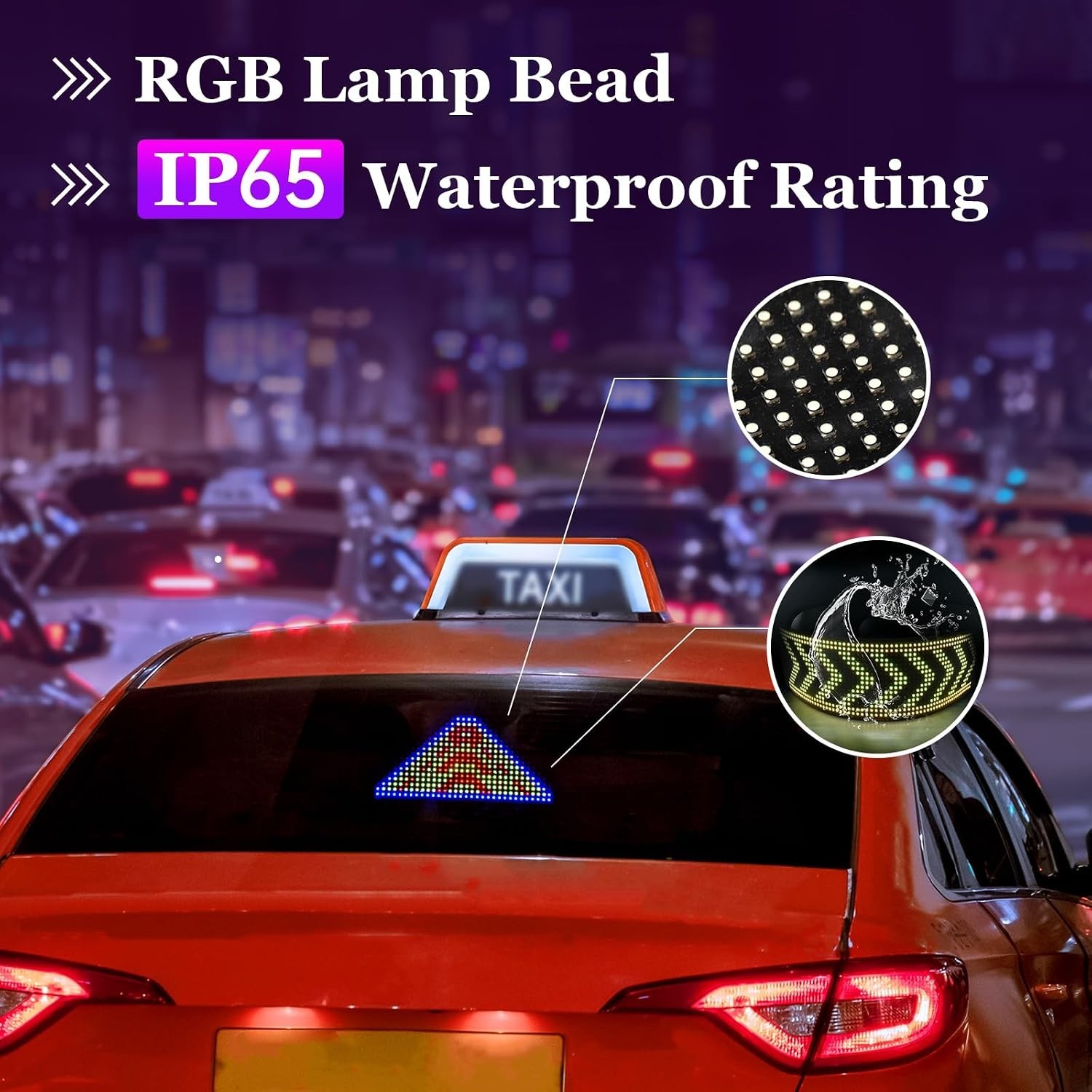 LED Sign for Car,Scrolling LED Sign,Flexible, Bluetooth APP,DIY Design Animat…