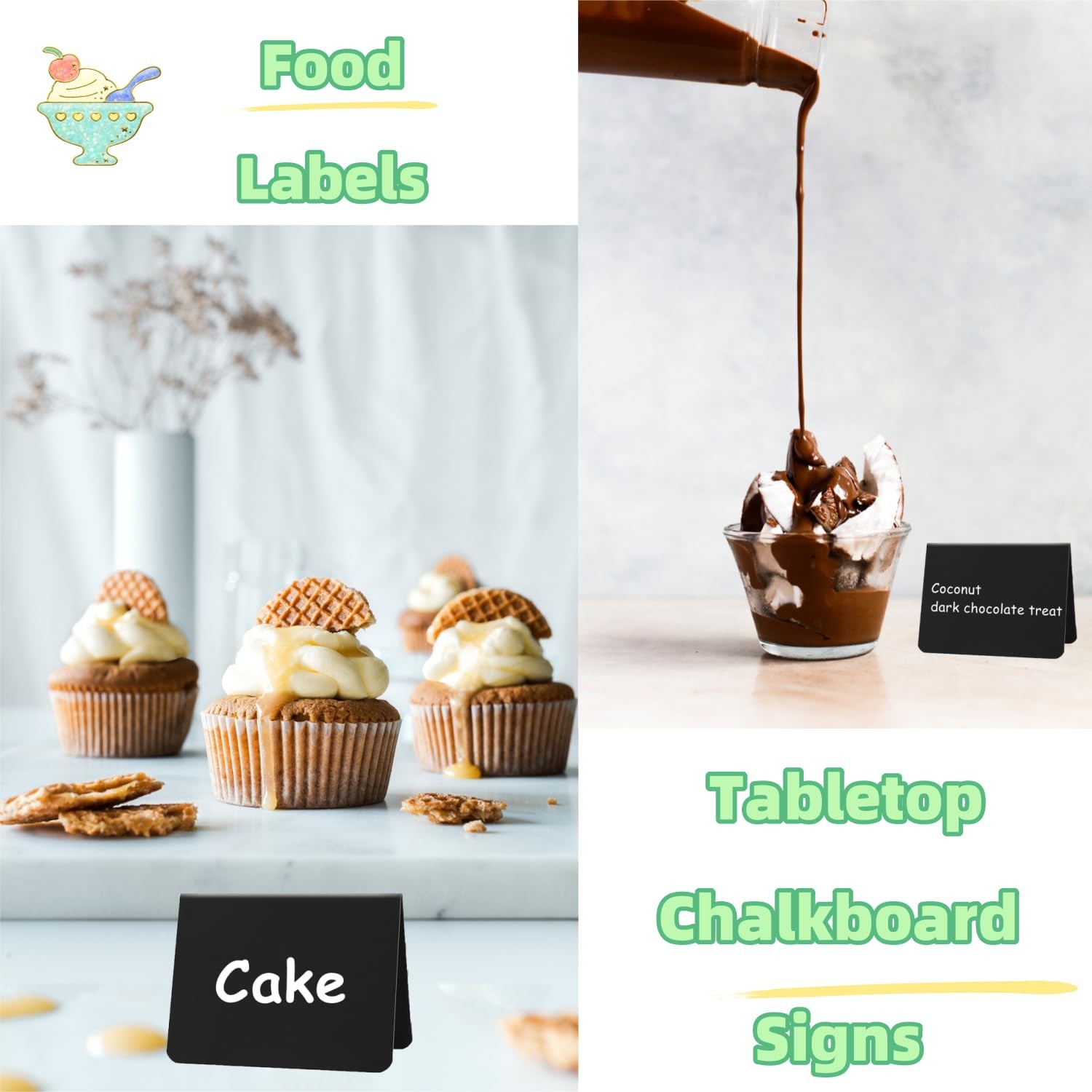 Mini Chalkboard Signs 20PCS – Reusable Food Labels for Parties and Buffets