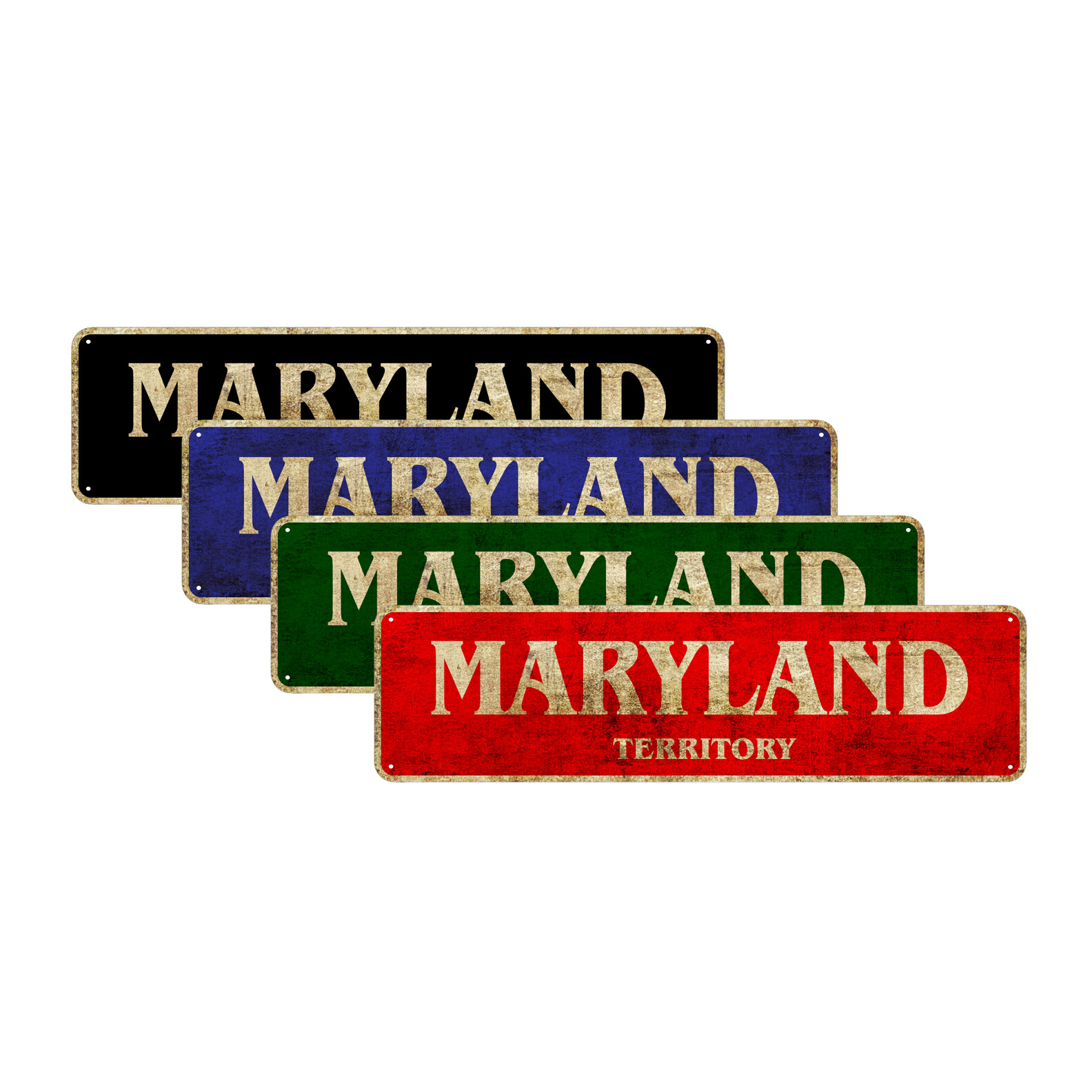 Maryland Territory Vintage Sign Art Shop Garage Décor US State Aluminum Tin Sign