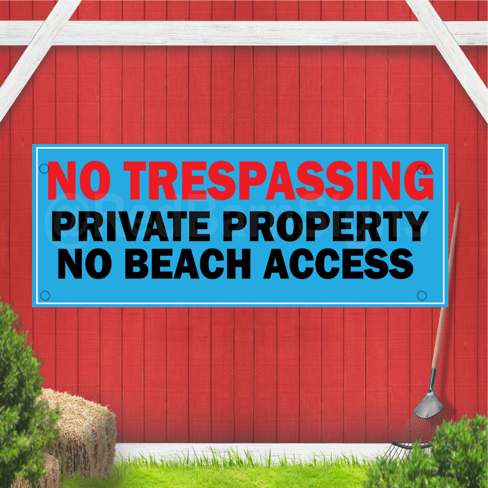 No Trespassing Private Property No Beach Access Indoor Outdoor Vinyl Banner Desi