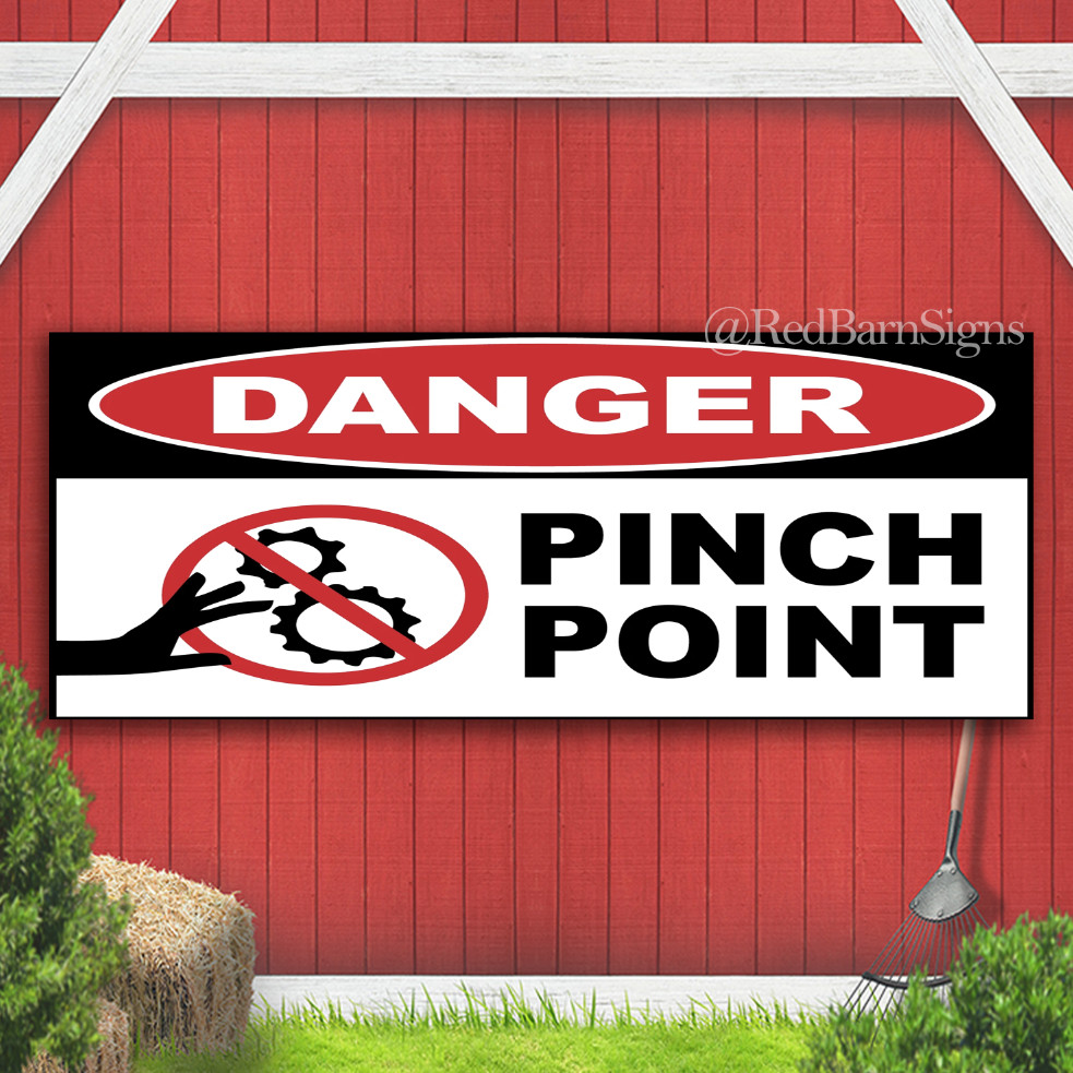 Danger PINCH POINT Indoor Outdoor Banner Sign with grommets