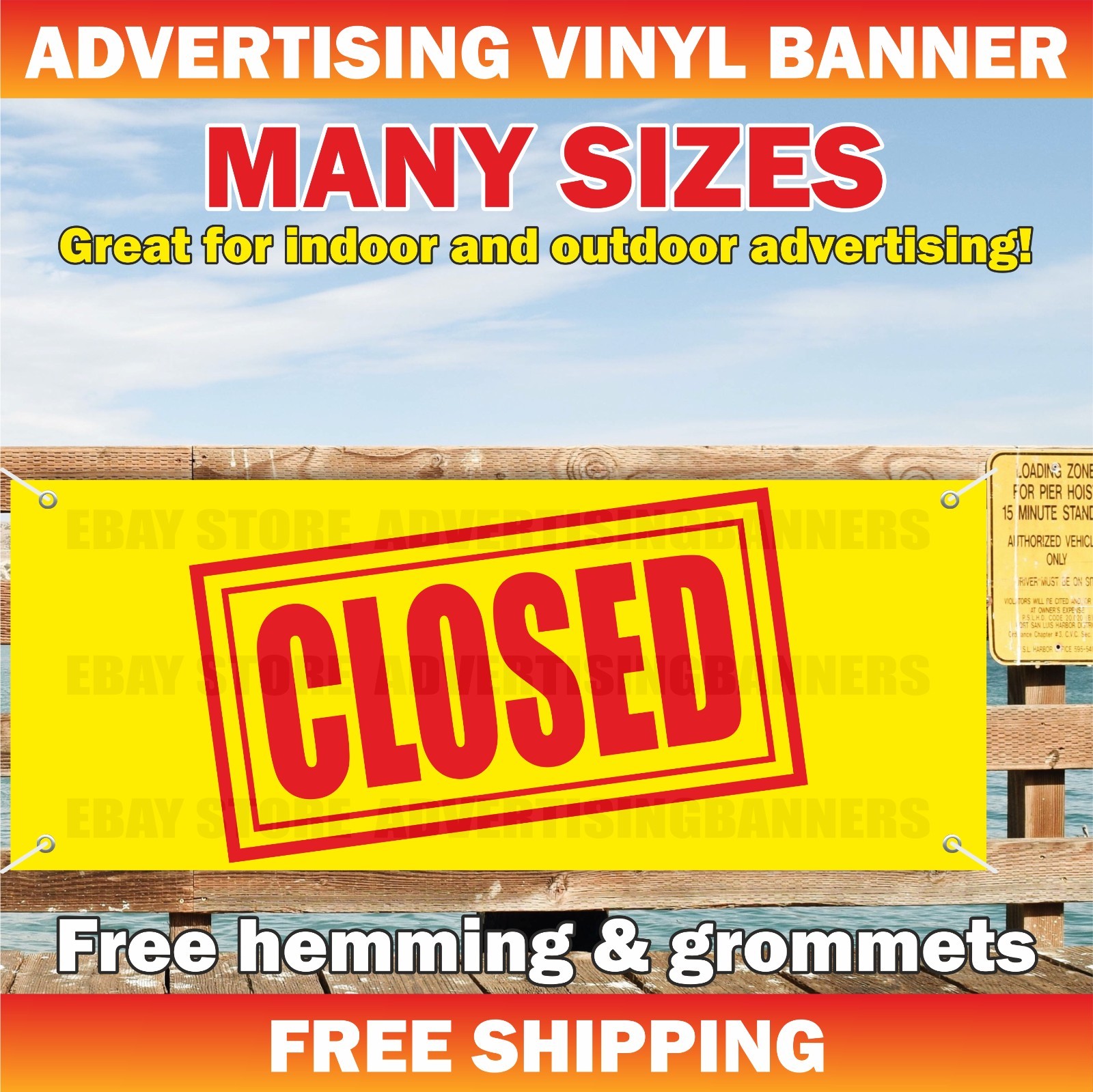 CLOSED Advertising Banner Vinyl Mesh Sign Retail Store Open Welcome REMODELING