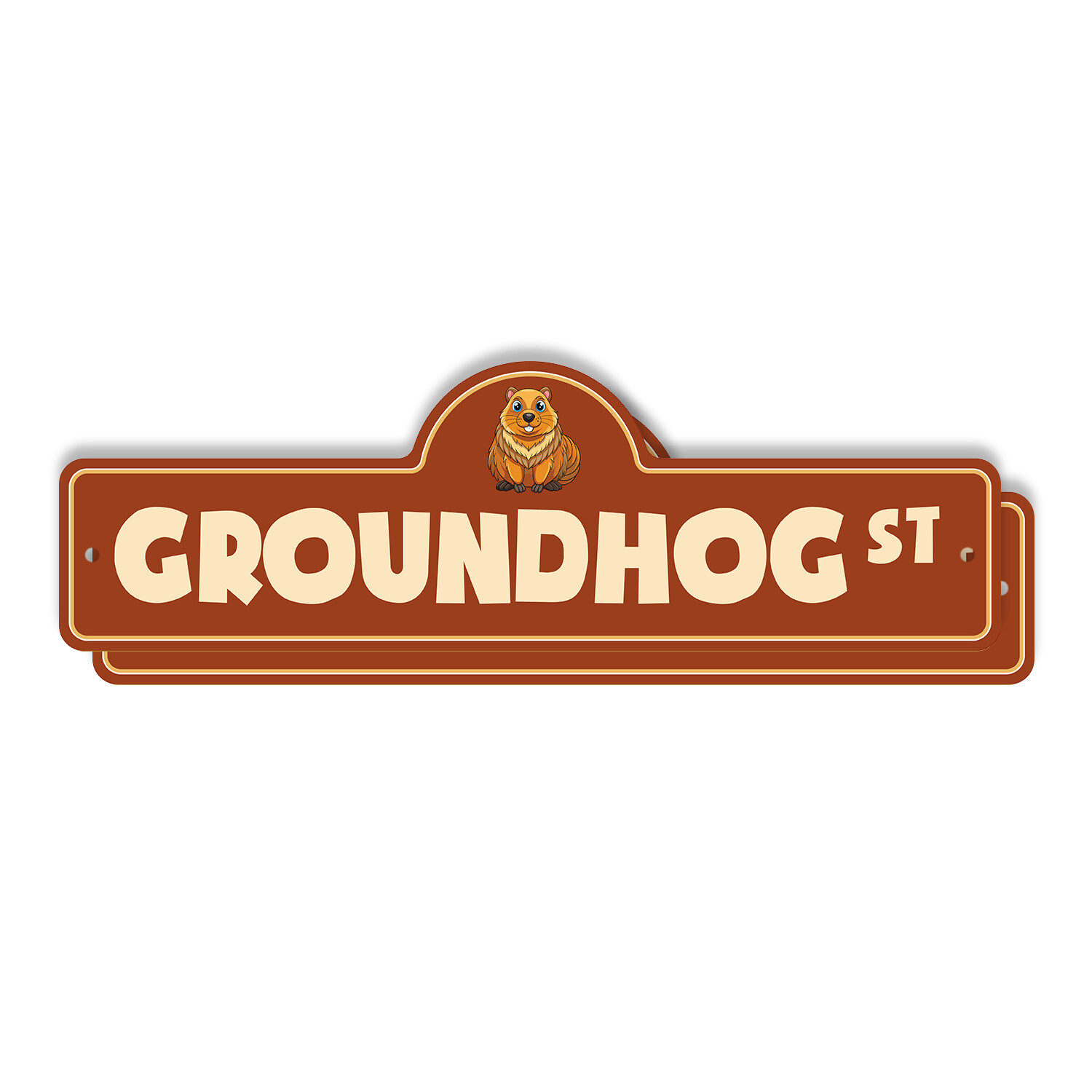 Groundhog Plastic Street Sign Crossing Xing Gift Novelty Funny