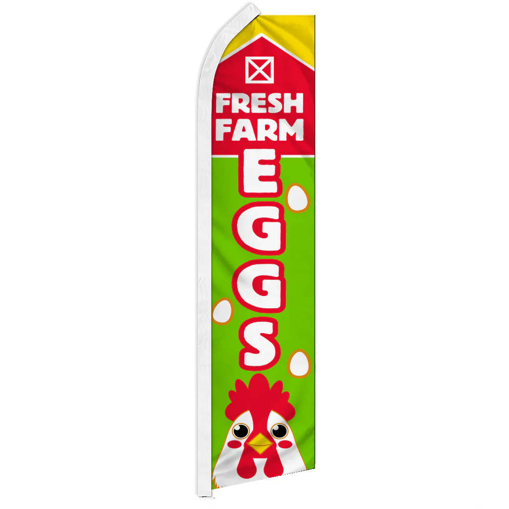 10 x “FARM FRESH EGGS” advertising super flag swooper banner business sign