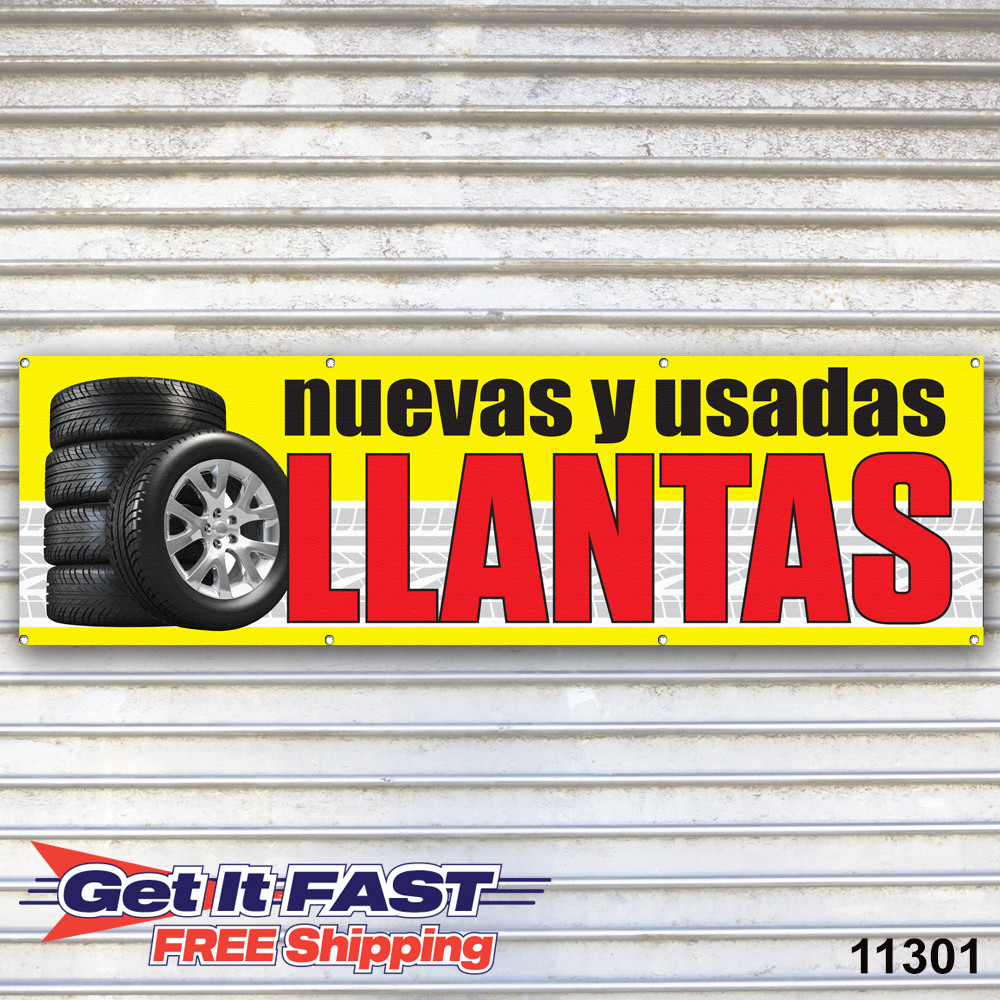 Llantas Nuevas y Usadas Banner Signo