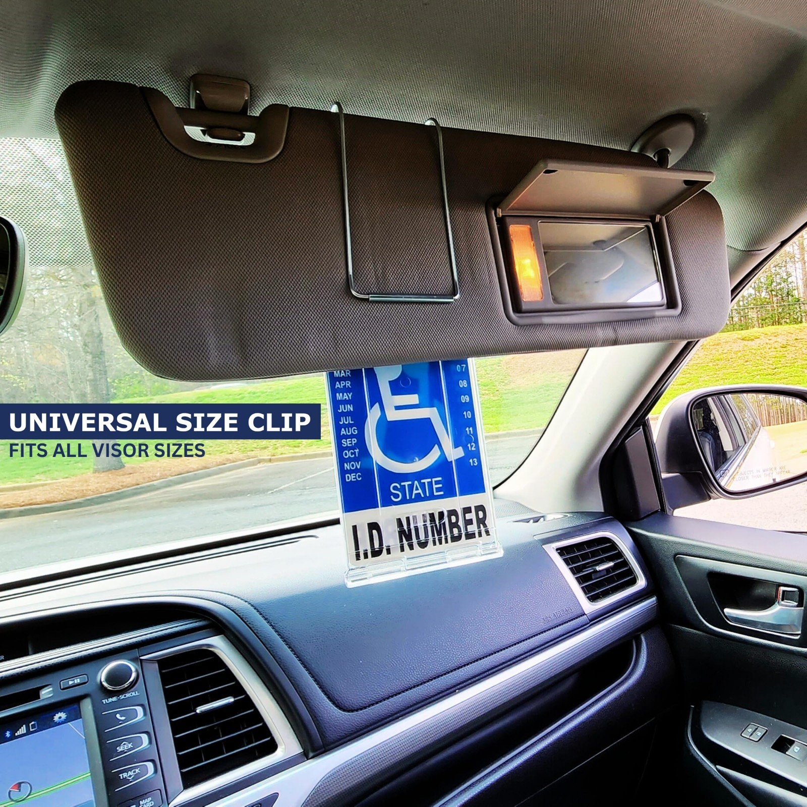 Handicap Placard Holder – Vertical Parking Tag Display, Durable Hard Plastic, US