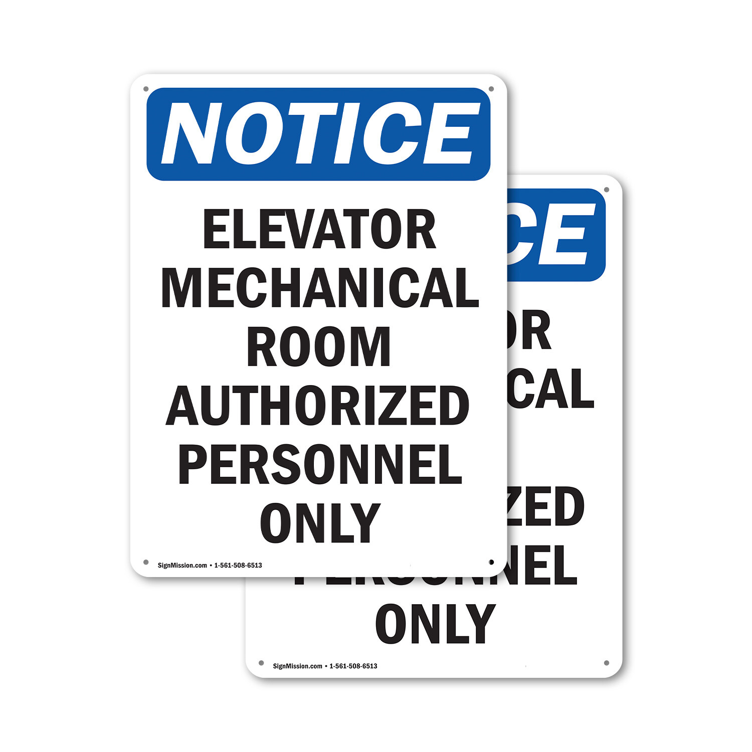 (2 Pack) Elevator Mechanical Room Authorized OSHA Notice Sign Decal Metal