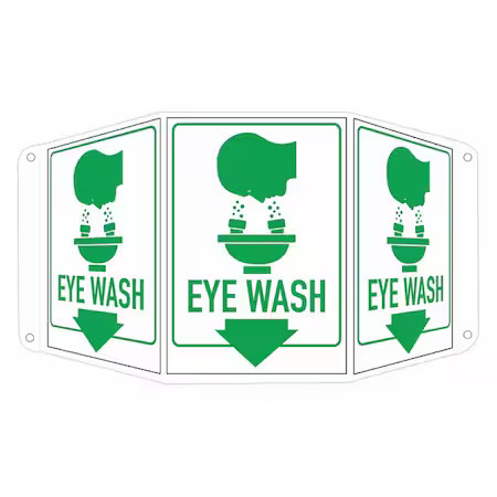Lyle Lctb-0009-Ra_7X10 Eye Wash, 17 1/2 In W X 10 In H, Tri-Bend, Aluminum,