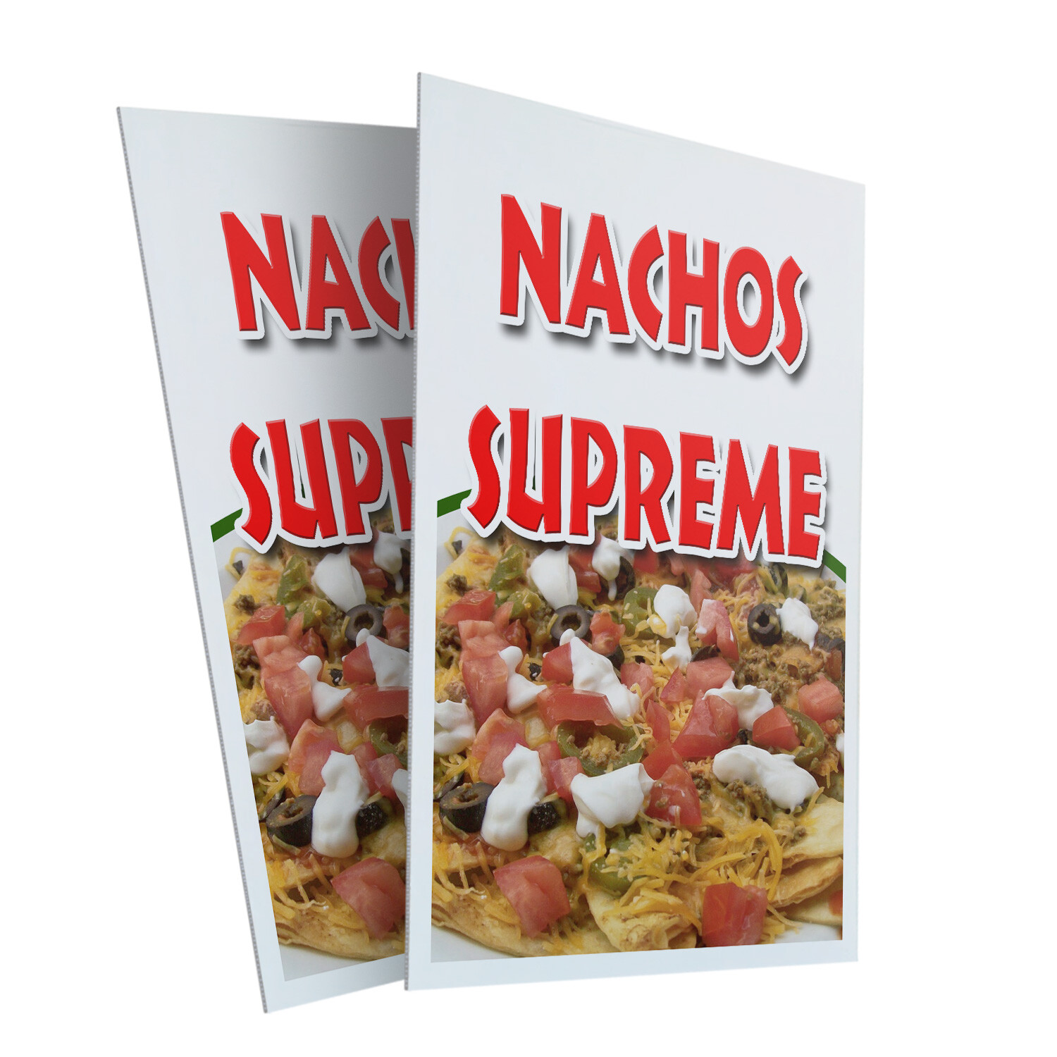 Nachos Supreme 24″ x 36″ 2 Pack Of Store Sign Plastic Or Decal