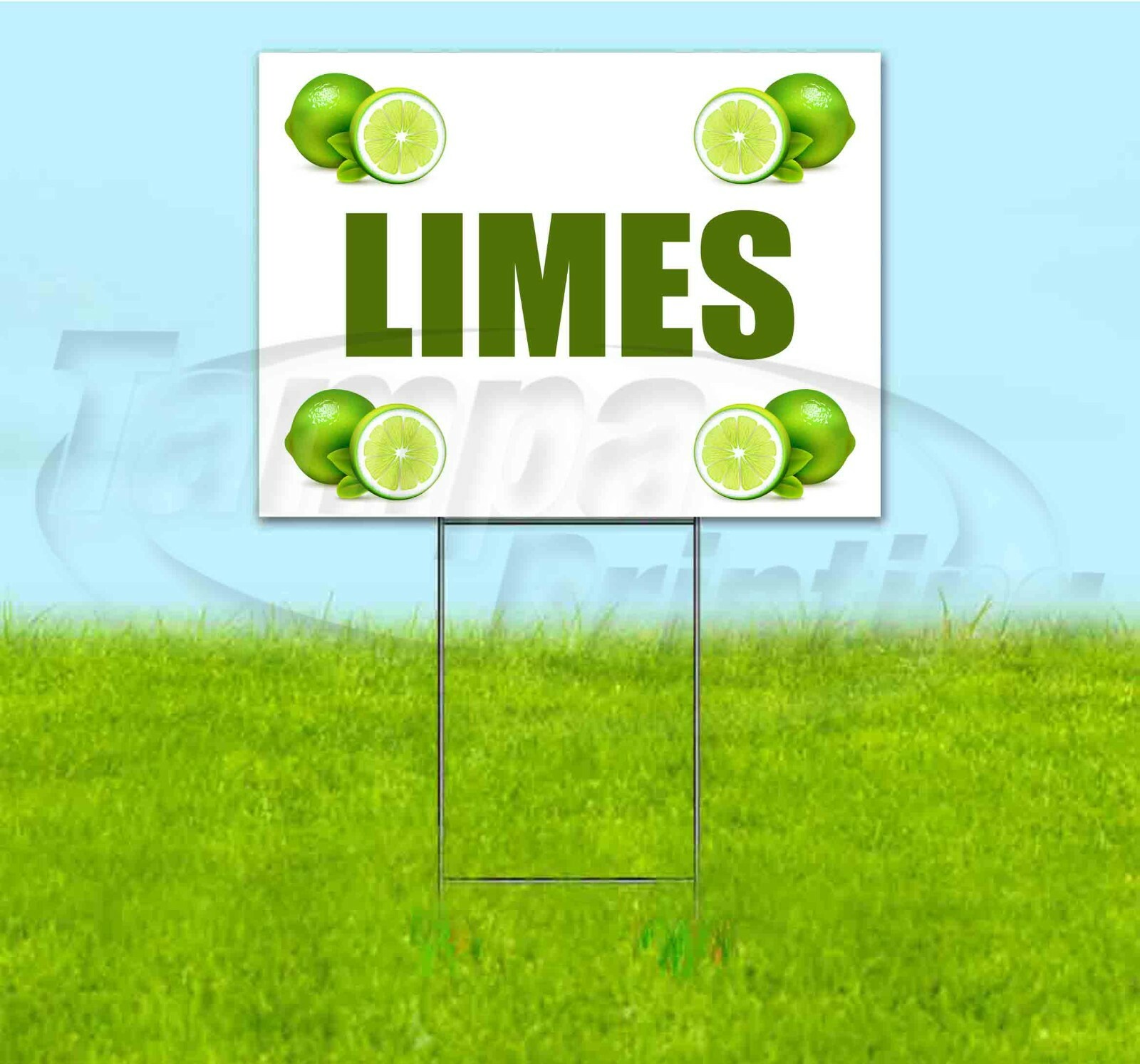 LIMES 18×24 Yard Sign WITH STAKE Corrugated Bandit USA BUSINESS PRODUCE