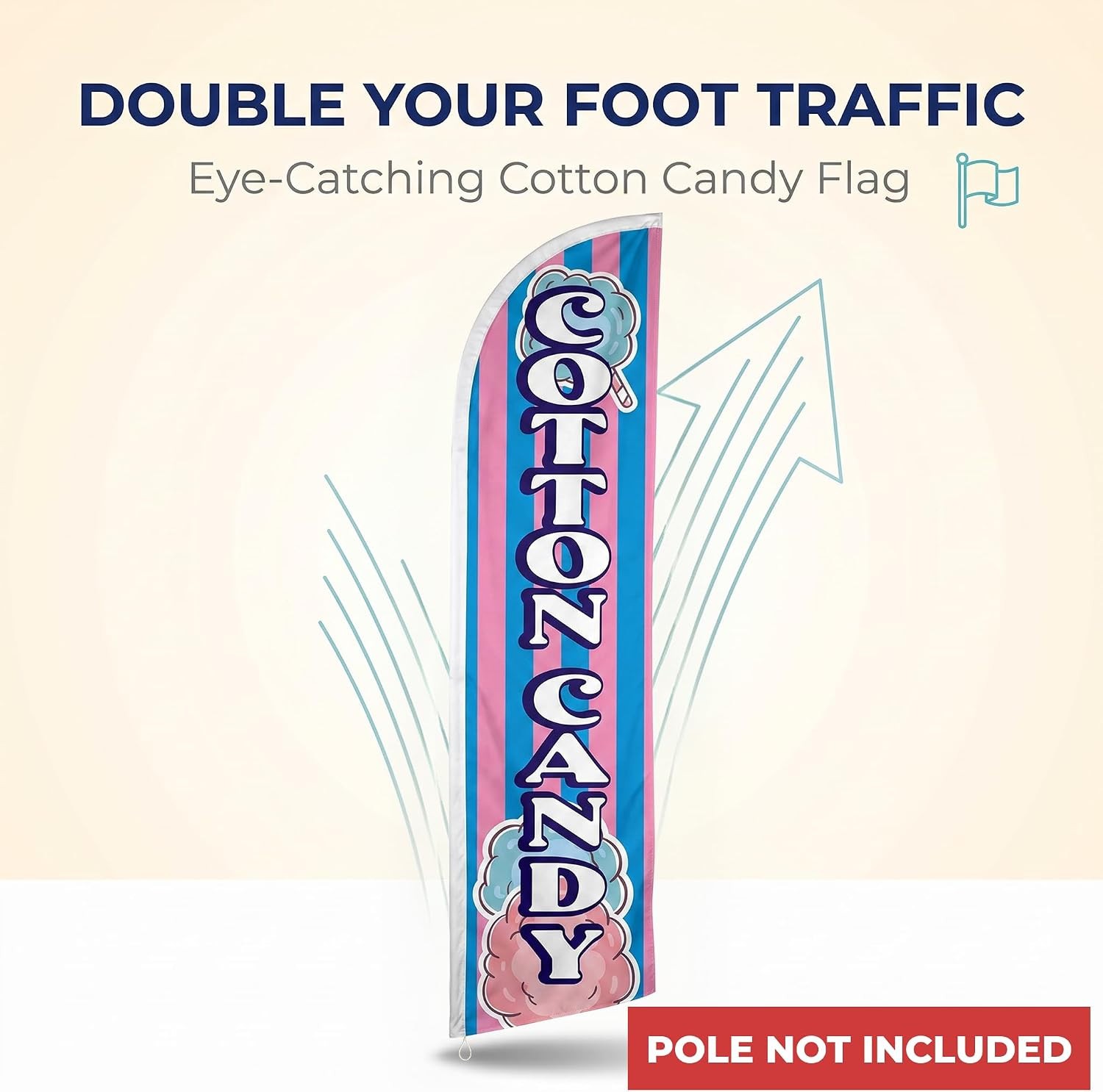Cotton Candy Feather Flag 12ft Swooper Banner Polyester 150D Sign No Pole