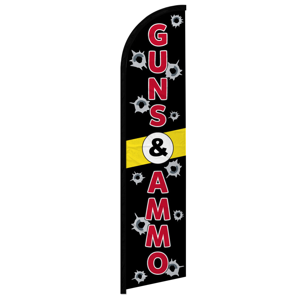 Guns & Ammo Windless Advertising Swooper Flag Guns Sold Here