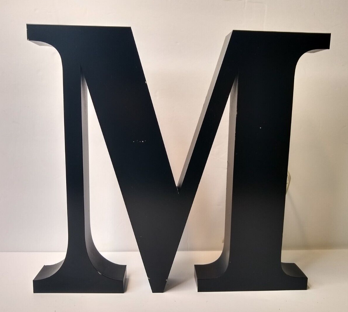 LETTER ” M” Retro Marquee 3D Letter Sign Black with backlit LED lights