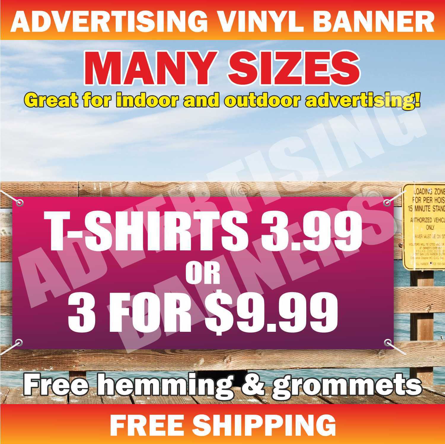 T-CHIRTS Stock Advertising Banner Vinyl Mesh Sign Flag Sale Discount Clearance