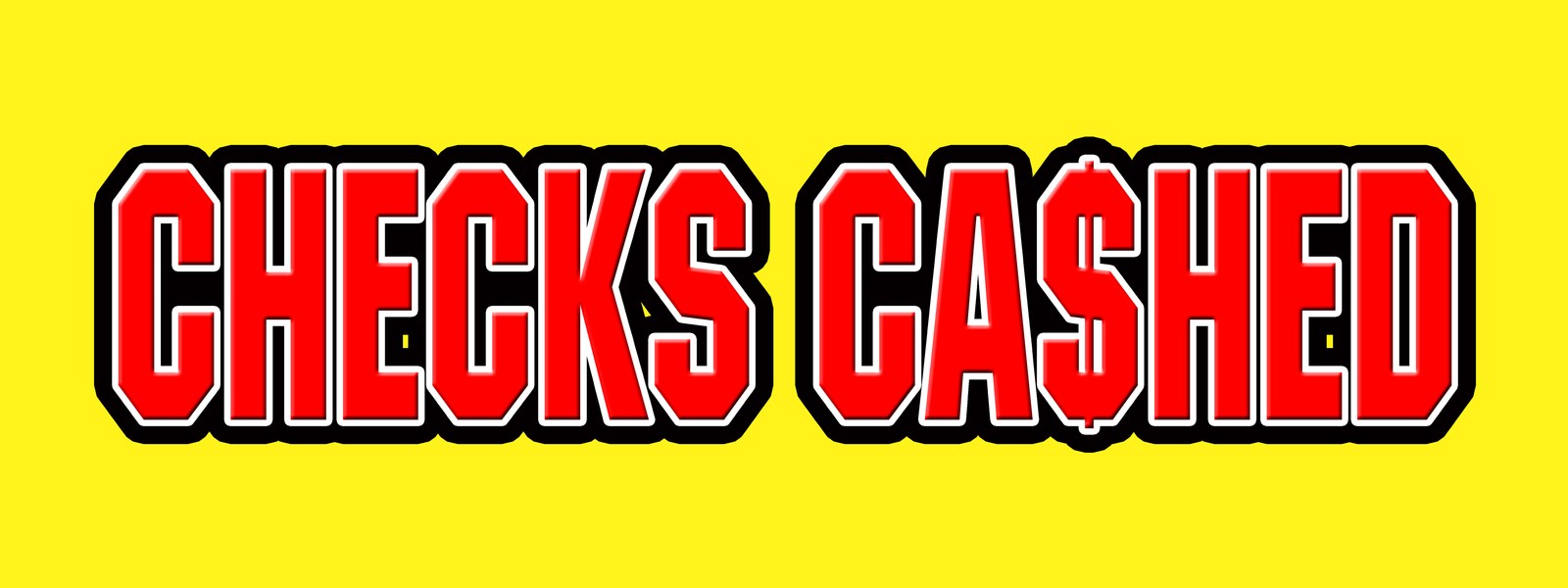 CHECKS CASHED DECAL sticker cashing cash advance pay day loan bank