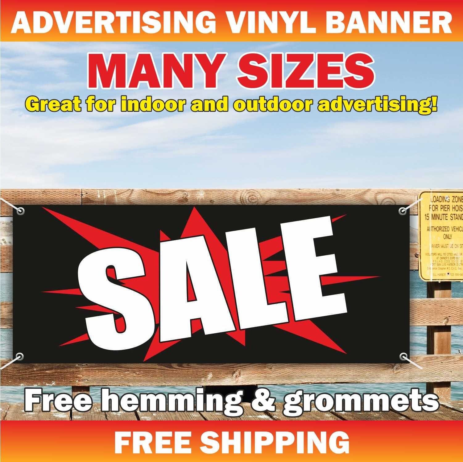 SALE Banner Sign Advertising Clearance Big Save Discount Rebajas Descuento