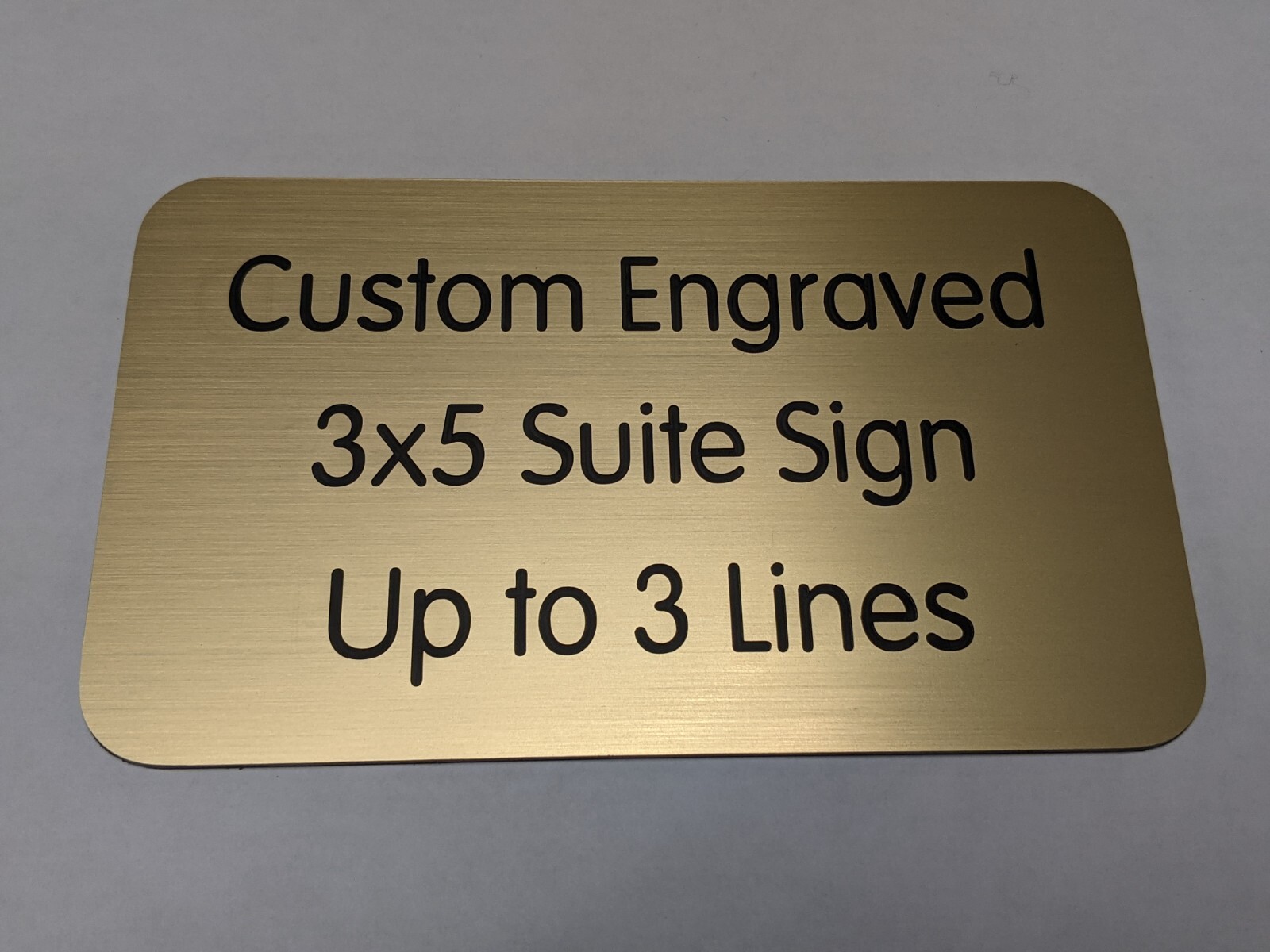 Custom Engraved 3×5 Brushed Gold Suite Sign Home Office Small Wall Door Plaque