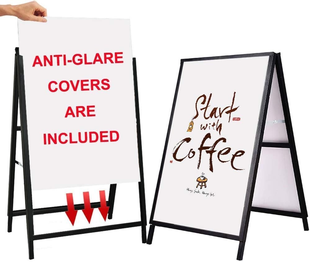 24×36 Sidewalk Sign A Frame, Heavy Duty, Includes 2 Anti-Glare