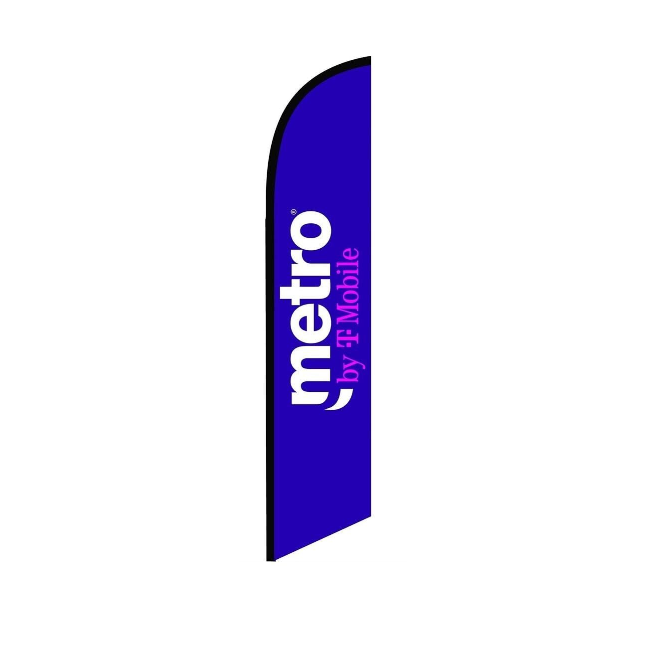 Metro PCS By T-Mobile Swooper Flutter Feather Flag | 3ft W x 11.5ft Tall