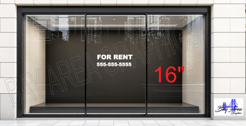 FOR RENT Vinyl Window Lettering Outdoor Sticker 2 Color Options USA Made