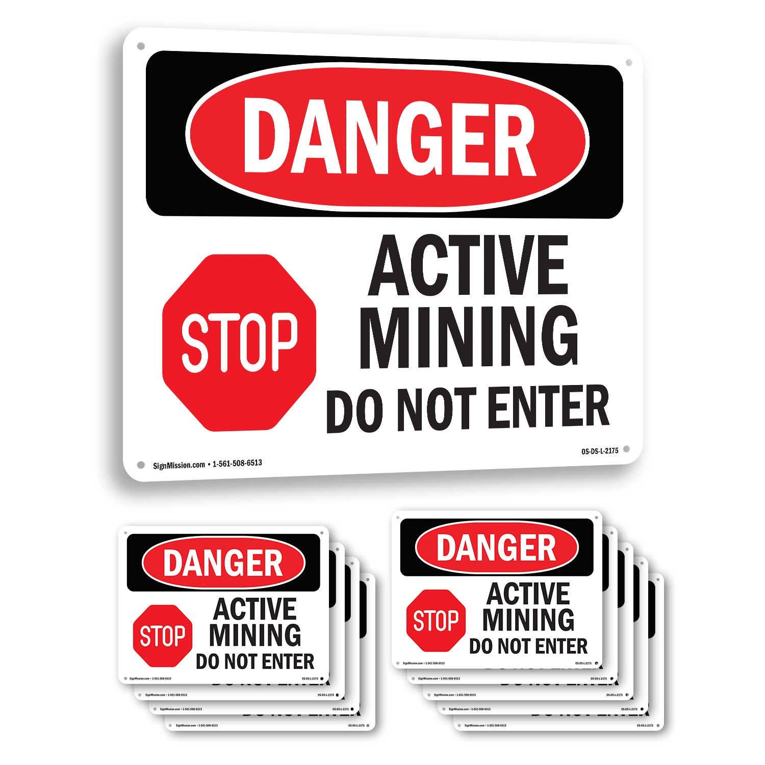 Active Mining Do Not Enter OSHA Danger Sign Metal, Plastic, Decal 5 or 10 Pack