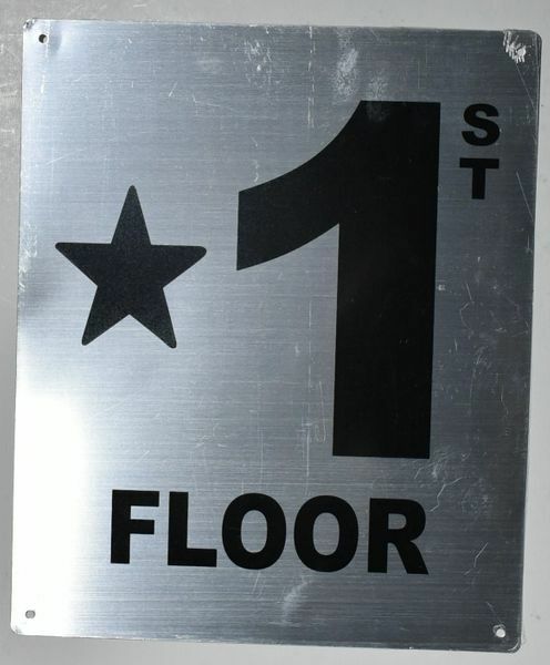Star 1 Floor Sign(Silver, Rust Free Aluminium 10X12)-Monte Rosa LINE–REF24-1027