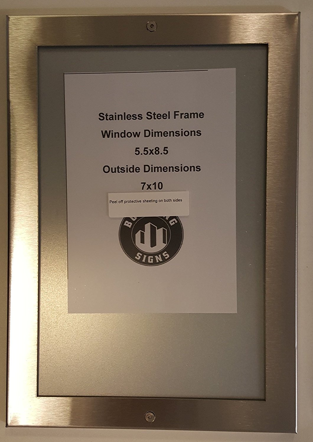 Elevator certificate frame 8.5″ x 5.5″ stainless Steel-REF24-1027