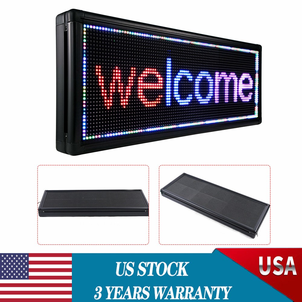 LED SIGN 3-COLOR PROGRAMMABLE OUTDOOR LED SCROLLING MESSAGE BOARD SIGN 40��x15��