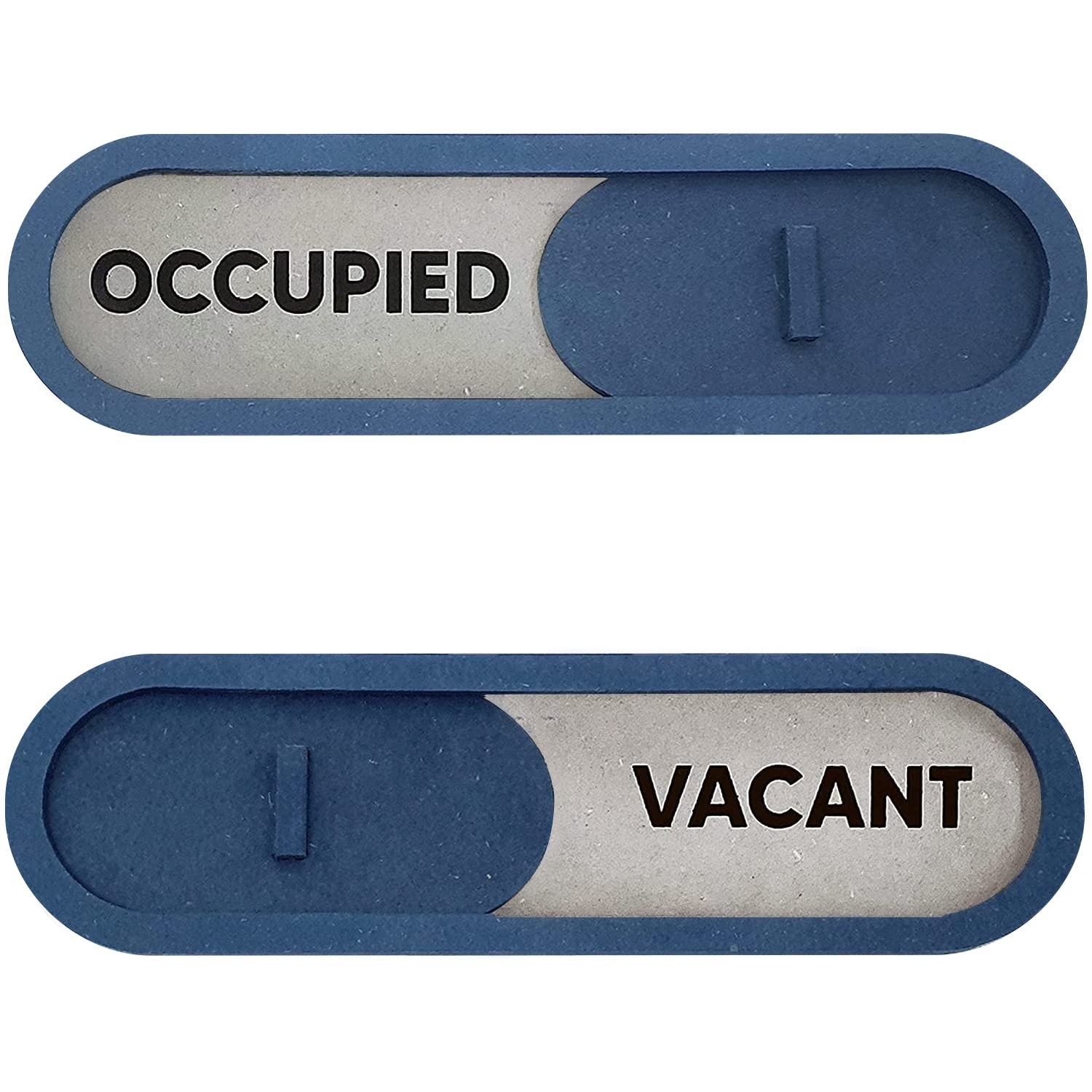 Vacant Occupied Slider Door Sign Home Office Premium MDF 7.5×2.2 Inch Blue