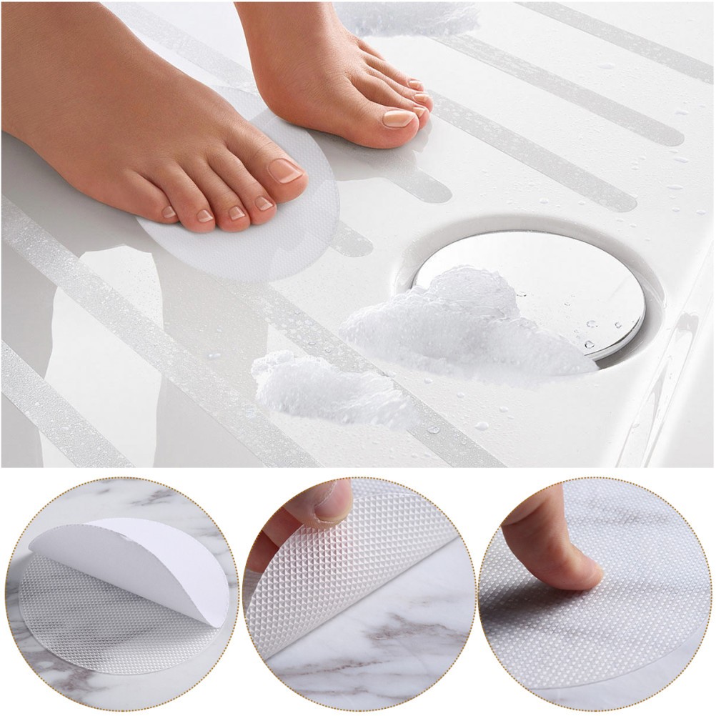 20Pcs White Reusable Anti Slip Sticker for Bathroom Tub Peva Non Slip Pads