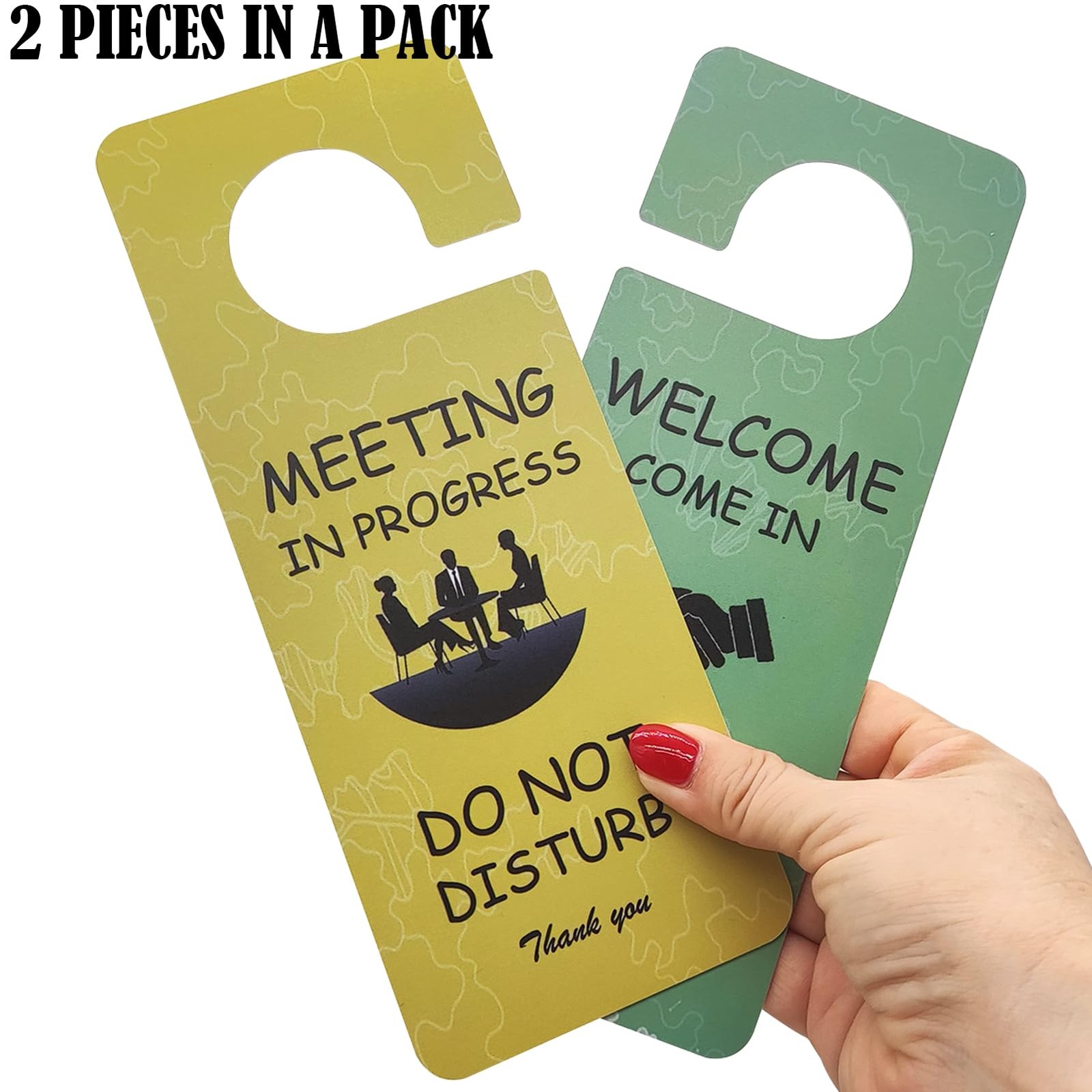 JJDOU Meeting in Progress Office Sign, 2Pack Do Not Disturb/Please Knock Come…