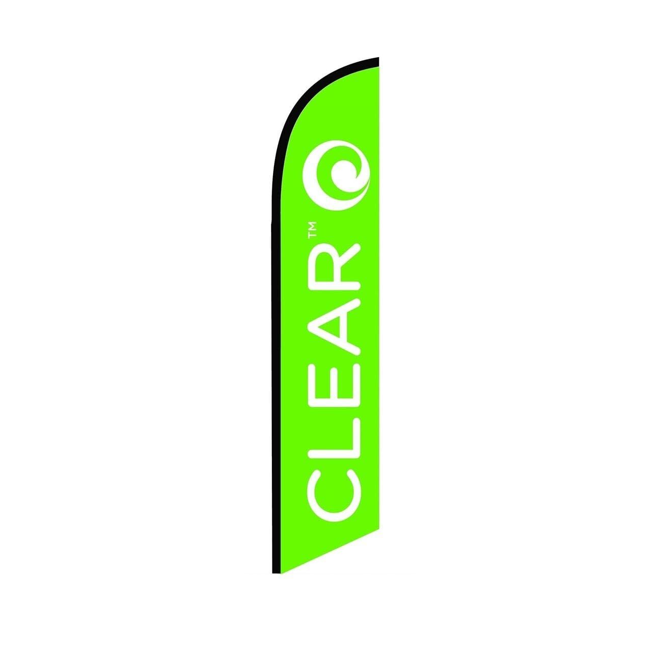 Clear Green Swooper Flutter Feather Flag | 3ft W x 11.5ft Tall