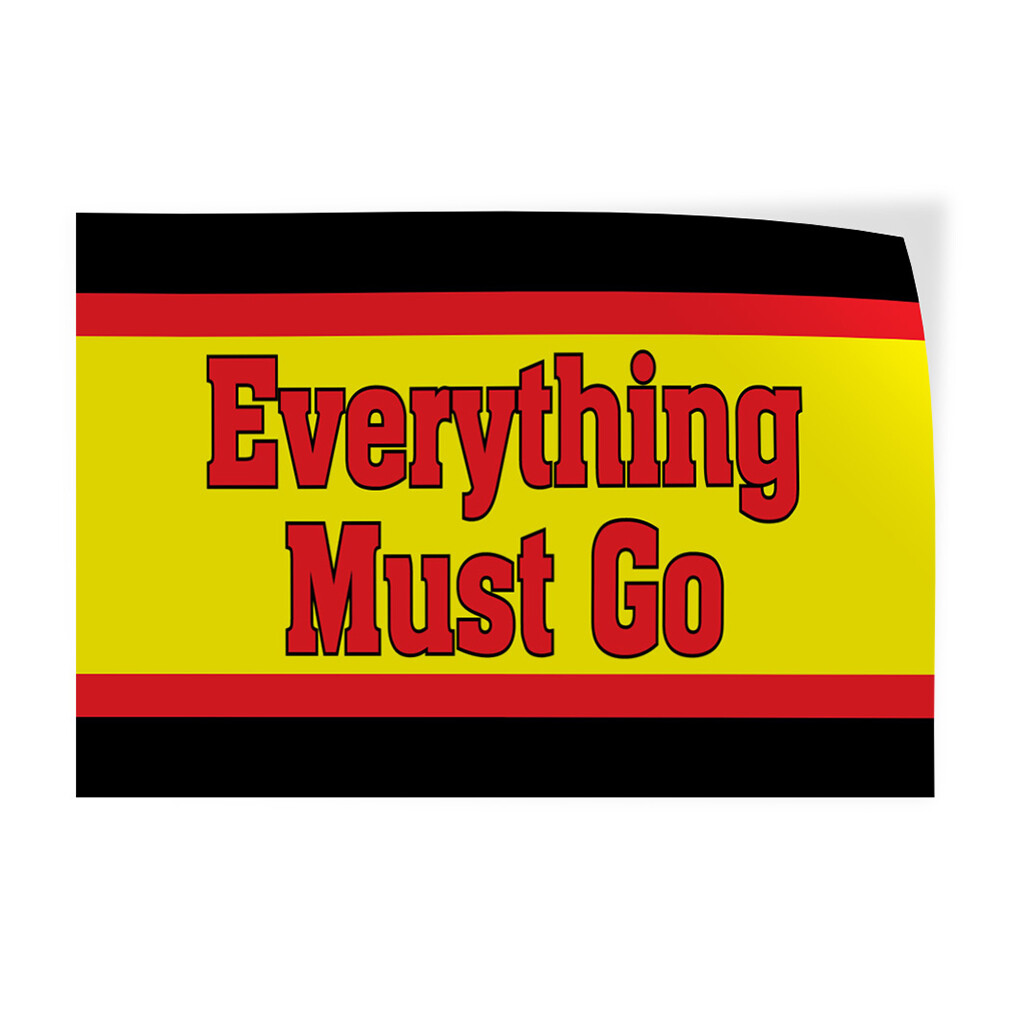 Decal Stickers Everything Must Go Advertising Printing Vinyl Store Sign Label
