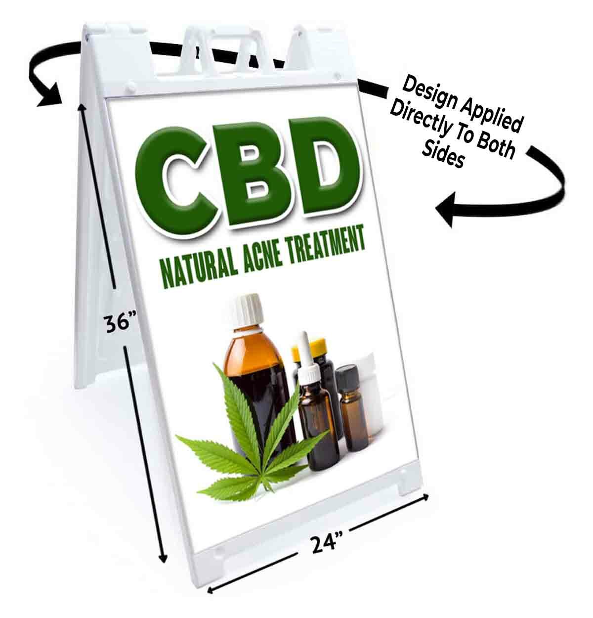 CBD NATURAL ACNE TREATMENT Signicade 24×36 A Frame Sidewalk Sign Double Sided