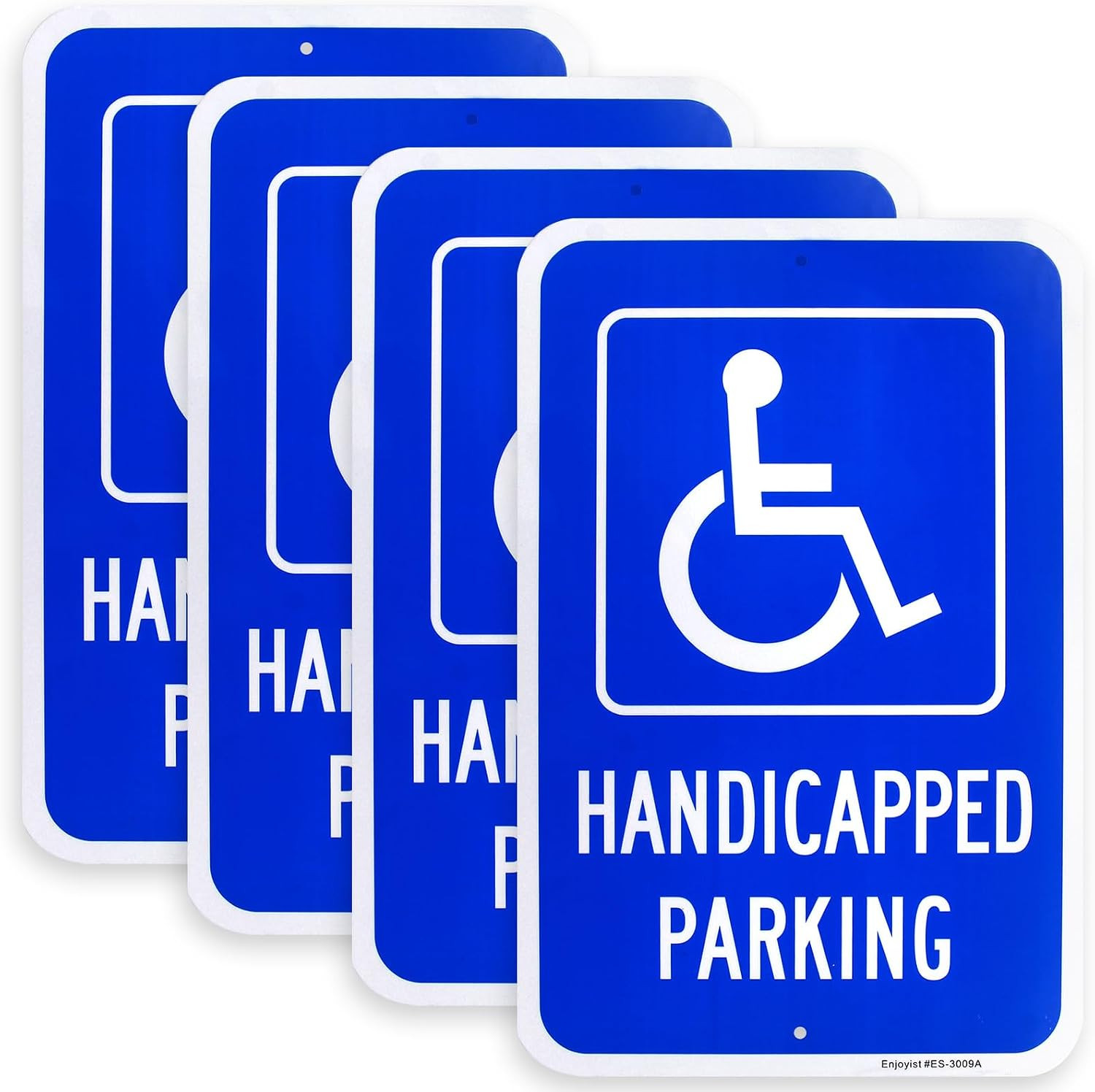 4 Pack Large Handicap Parking Sign, Handicapped Sign, 18″ x 12″ .040 Rust Free A