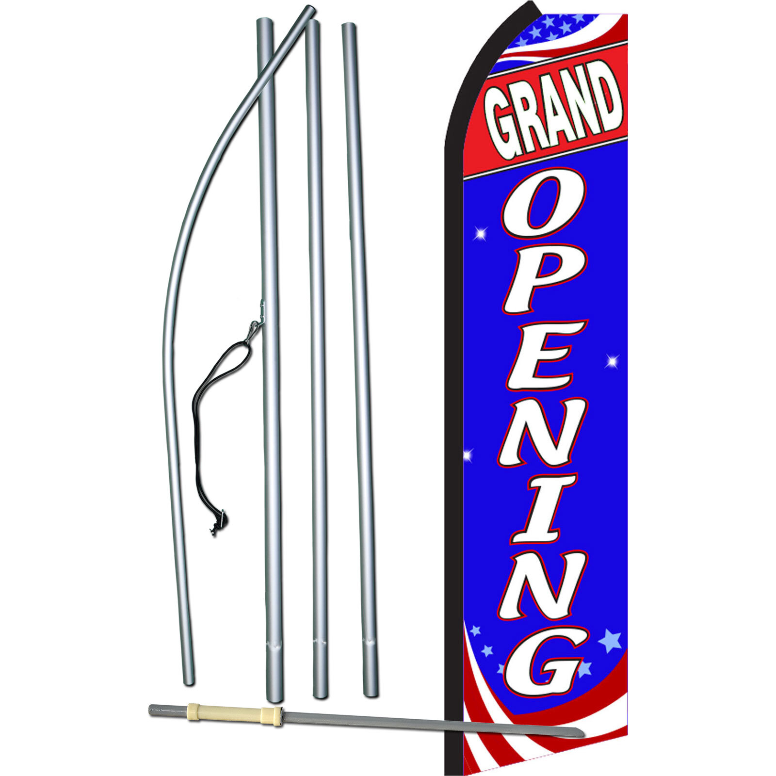 Grand Opening Rwb Swooper Flag Kit