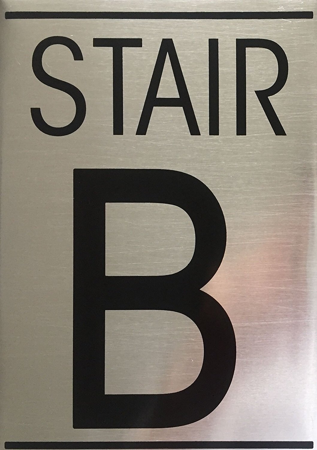 STAIR B SIGN Silver(5.75 Inch x 4 Inch) -REF24-1027