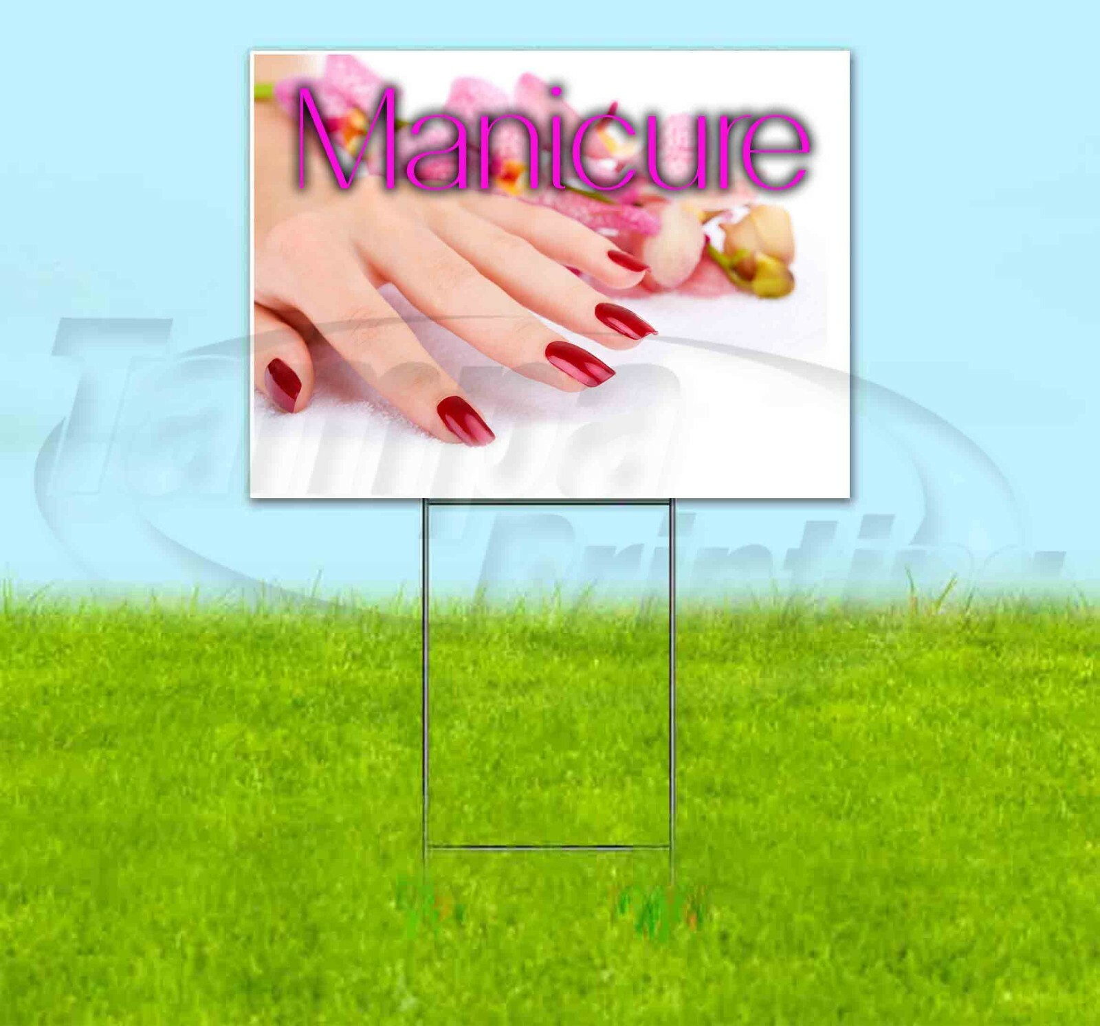 MANICURE 18×24 Yard Sign Corrugated Plastic Bandit Lawn Business USA NAILS
