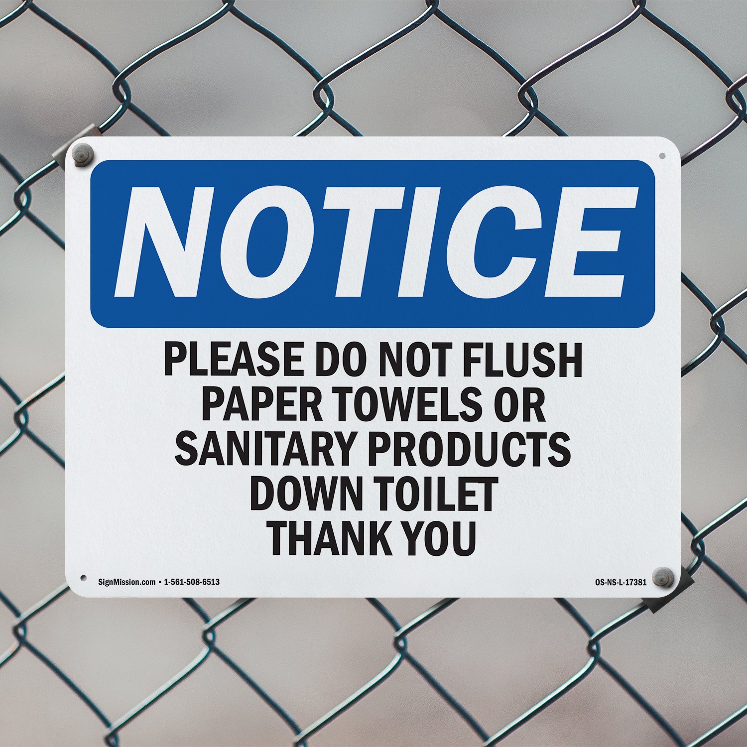 Please Do Not Flush Paper Towels Or Sanitary OSHA Notice Sign, Decal 5/10 Pack