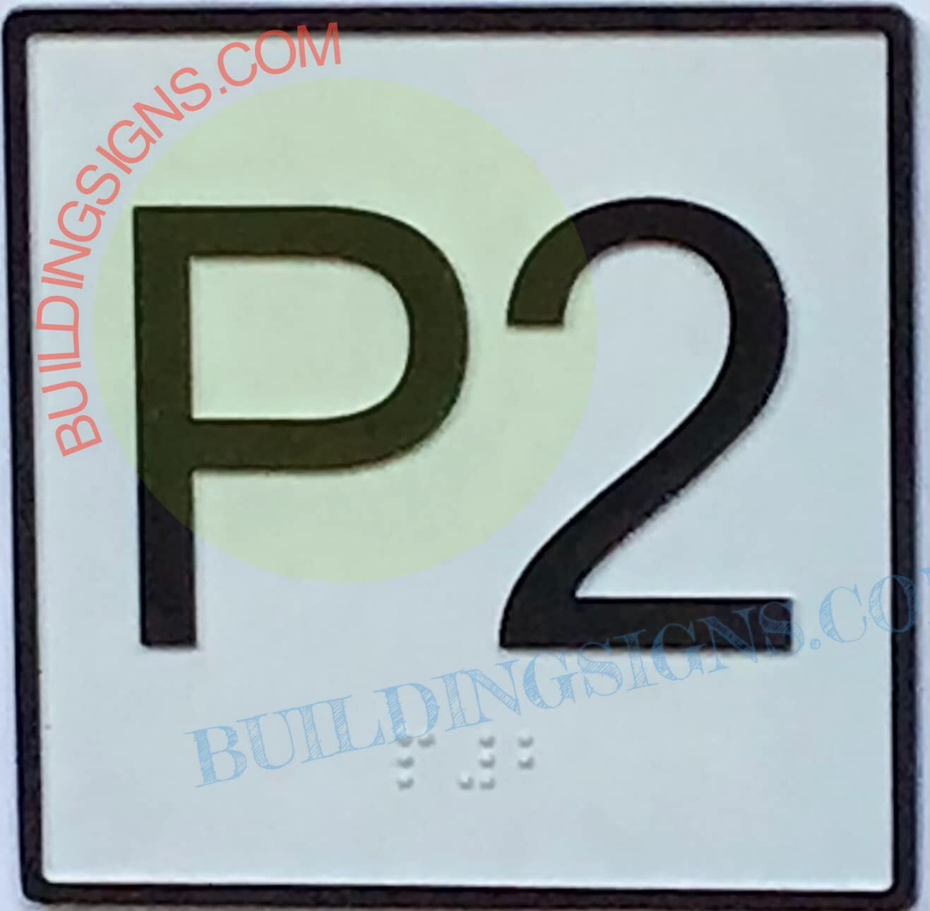 Elevator Floor Number P2 Sign- Elevator JAMB Plate Floor P2 Sign-REF24-1027