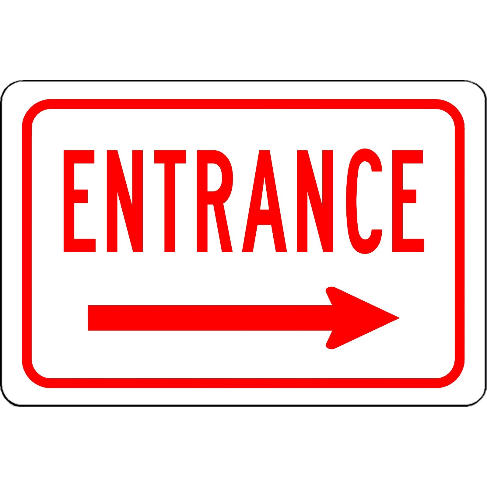 Entrance Sign With Right Pointing Arrow Aluminum Metal Sign 12″x8″ New