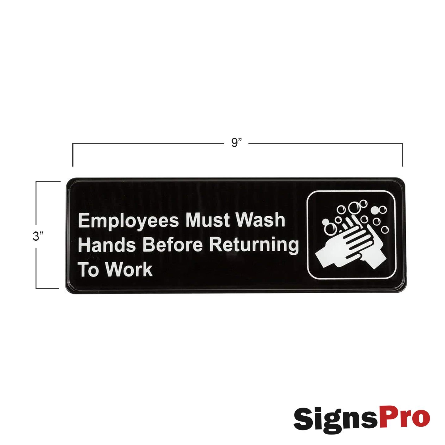 4 Pack Employees Must Wash Hands Sign for Business Restaurant Handwashing Sign