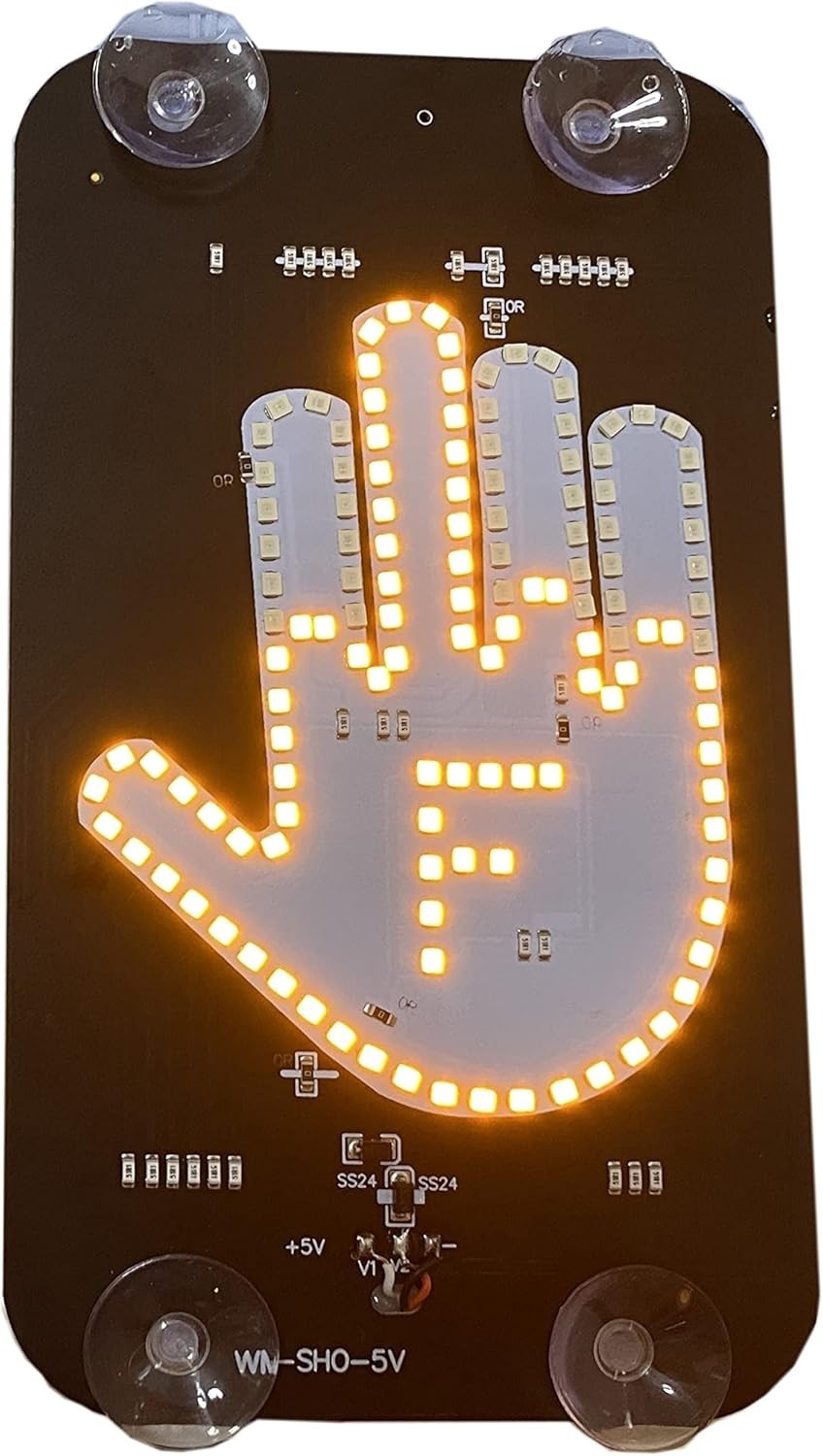 Funny LED Middle Finger Sign – Waterproof Lighting for Car Interiors & Exteriors