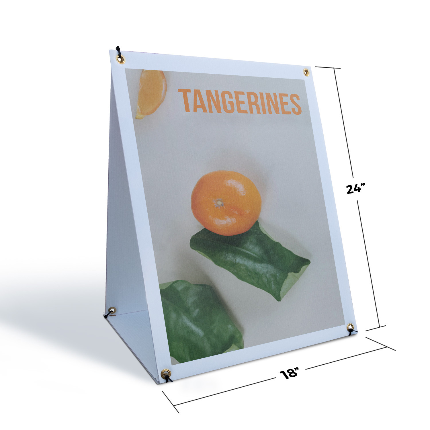 Tangerines A-Frame Sidewalk Sign Fresh Citrus Farmers Market Healthy Snacks