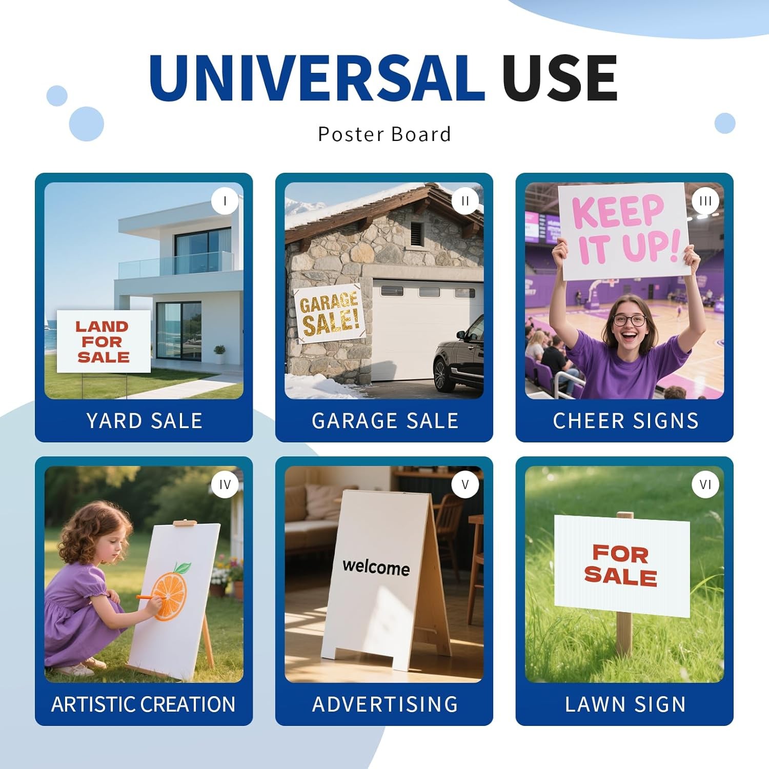 WENWELL 20 Pack Large Blank Yard Signs with 18 x 24″,Corrugated Plastic Board fo